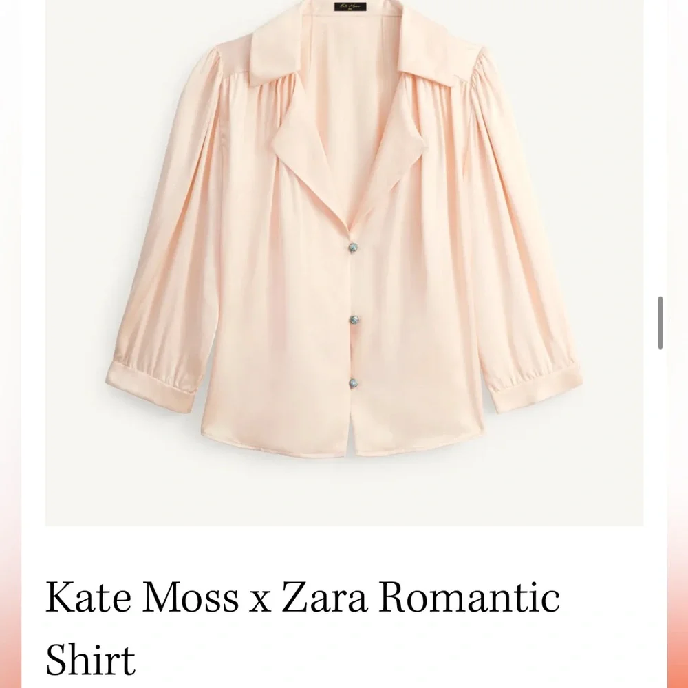 Zara x Kate Moss silky romantic blouse - Picture 1 of 11